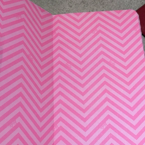Barbie Pink Chevron Vegan Leather Notebook - Picture 3 of 5